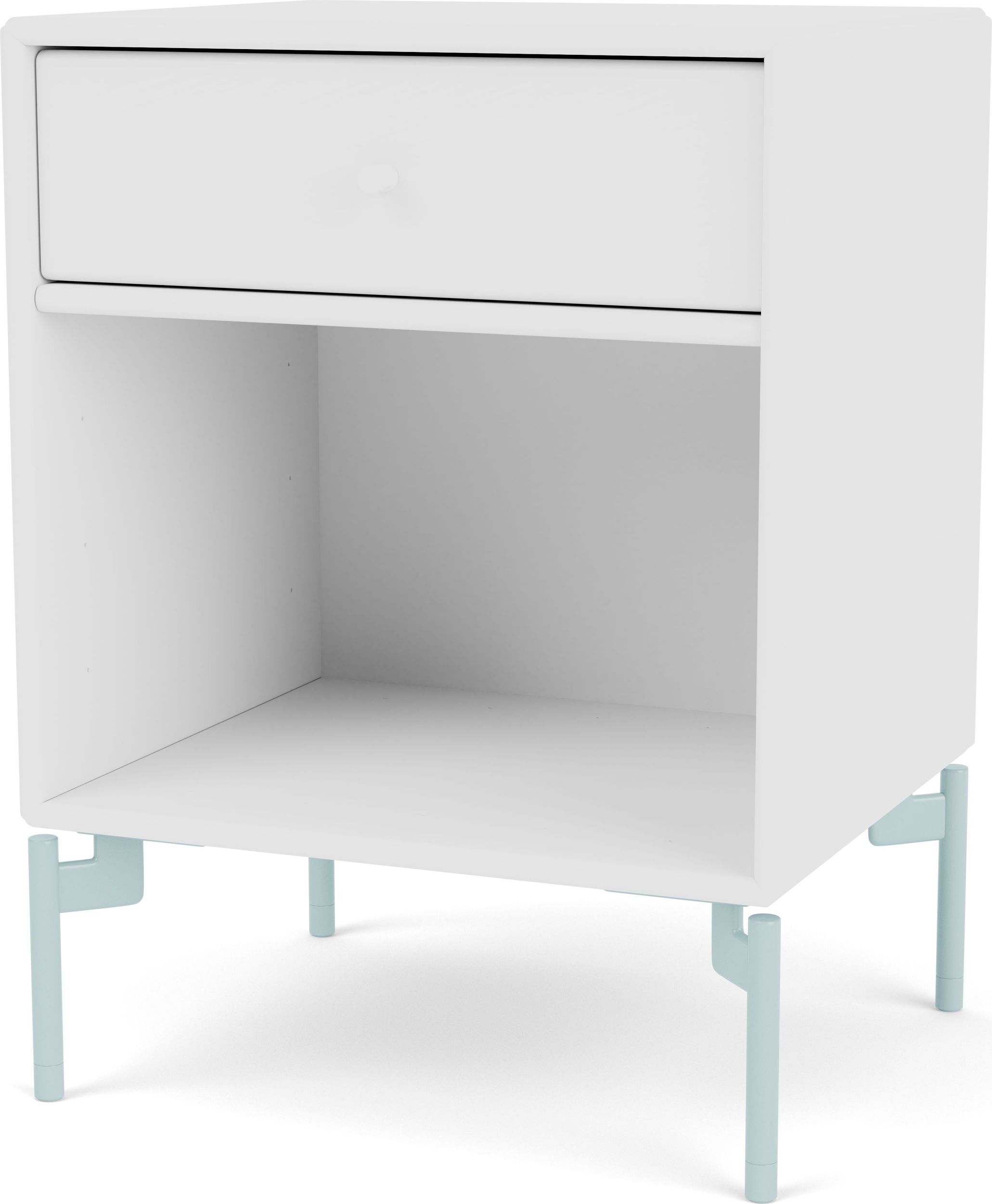 Szafka nocna Dream biała na jasnobłękitnych nogach