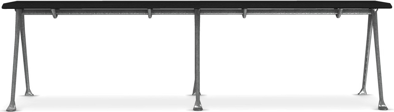 Ławka Officina 160 cm czarny buk ze stalową ramą