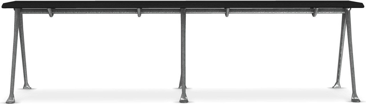 Ławka Officina 160 cm czarny buk ze stalową ramą