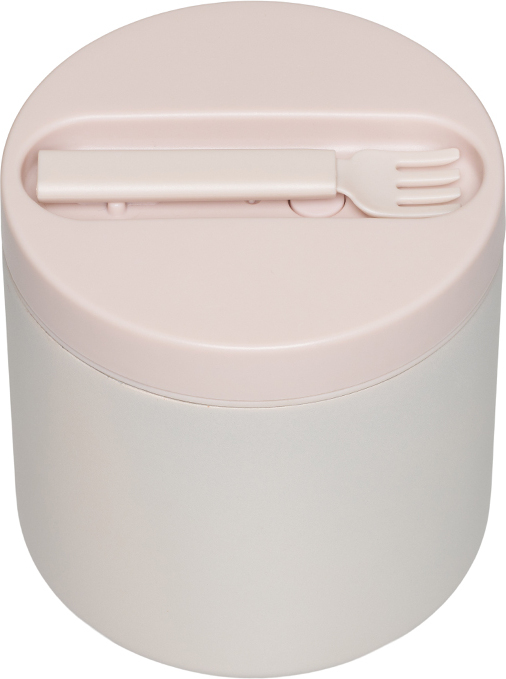 Lunchbox termiczny To Go duży beżowy z widelcem 2 el.