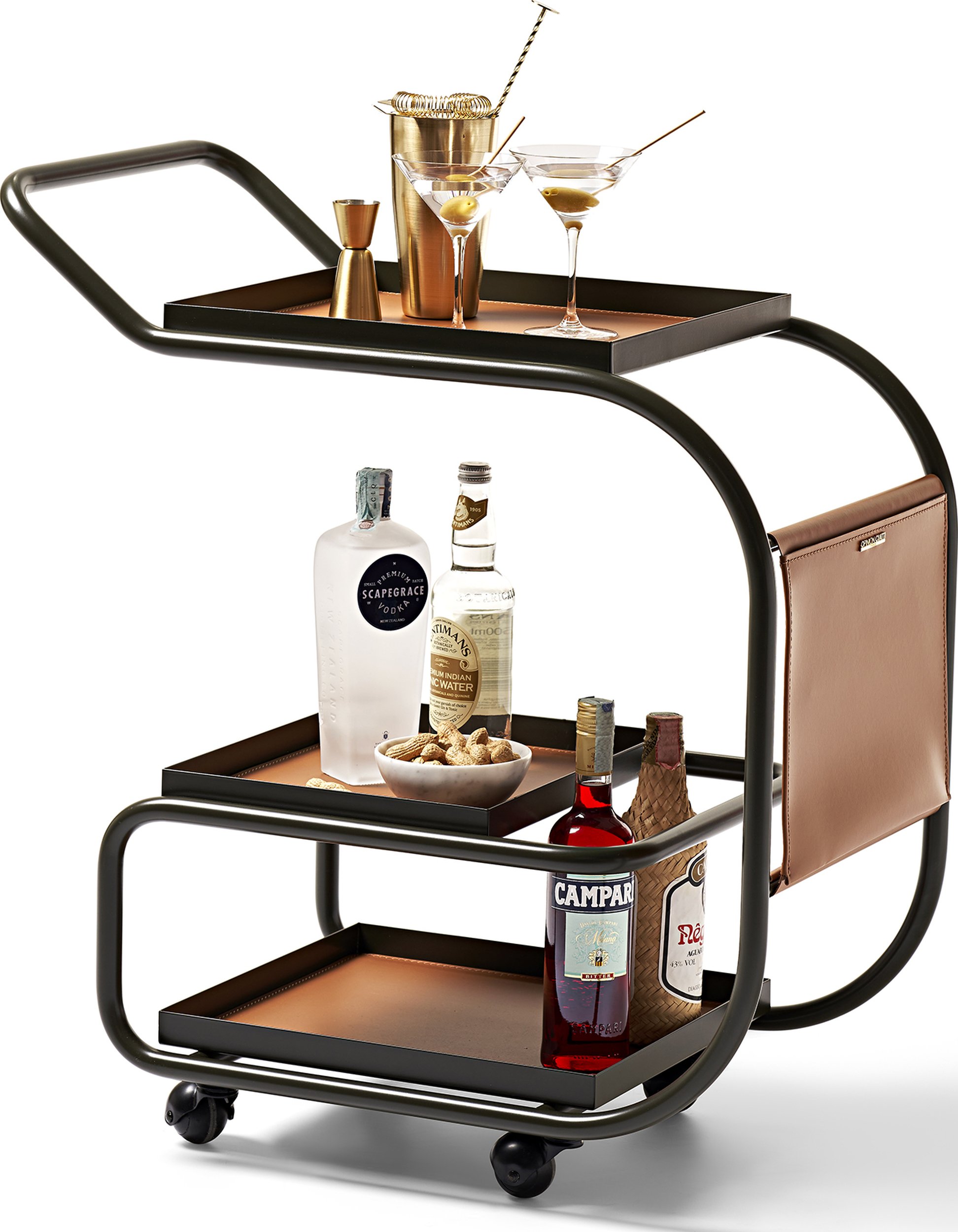 Stolik na kółkach Zenzer brązowo-czarny