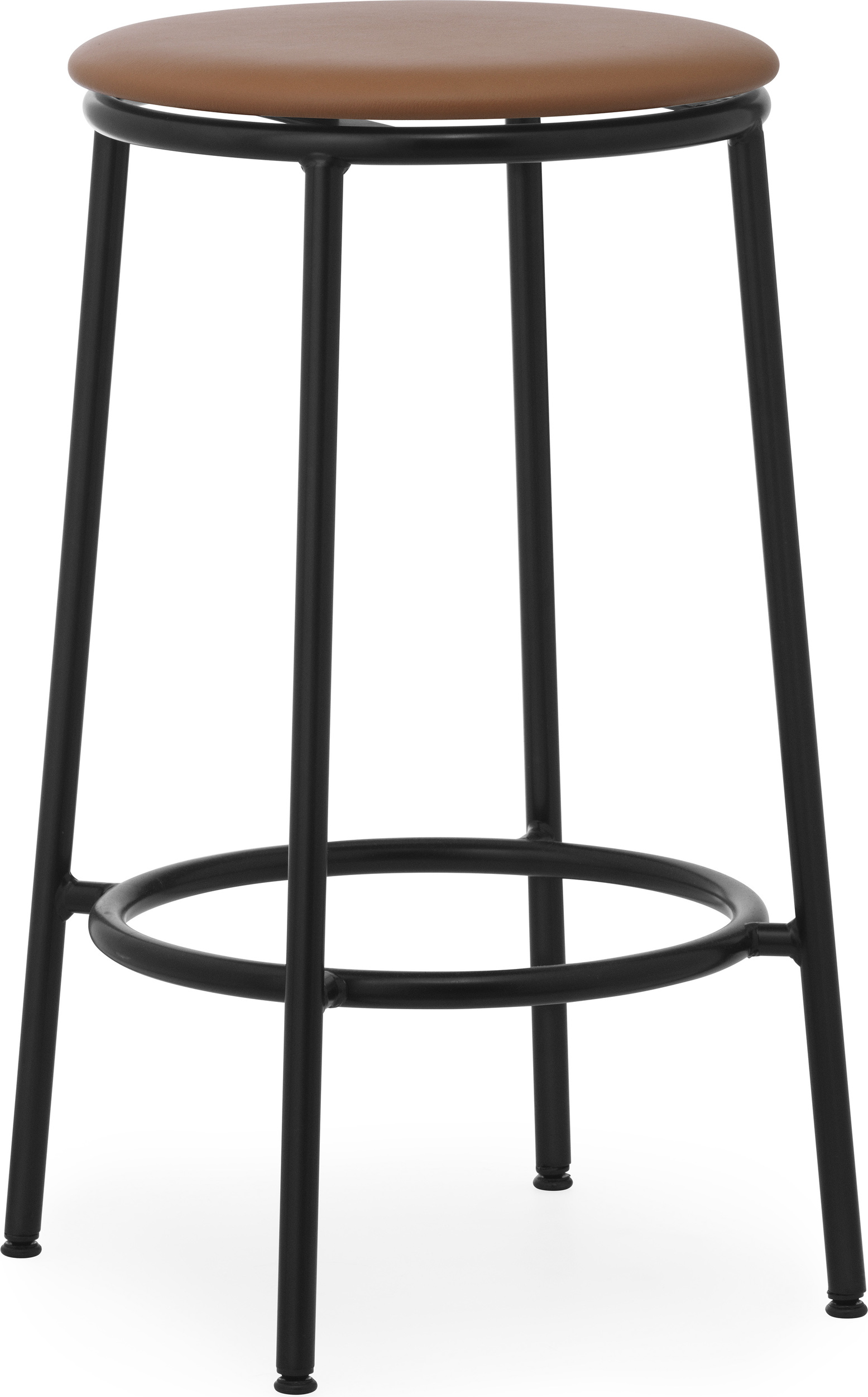 Stołek barowy Circa Ultra Leather Brandy 65 cm z tapicerowanym siedziskiem