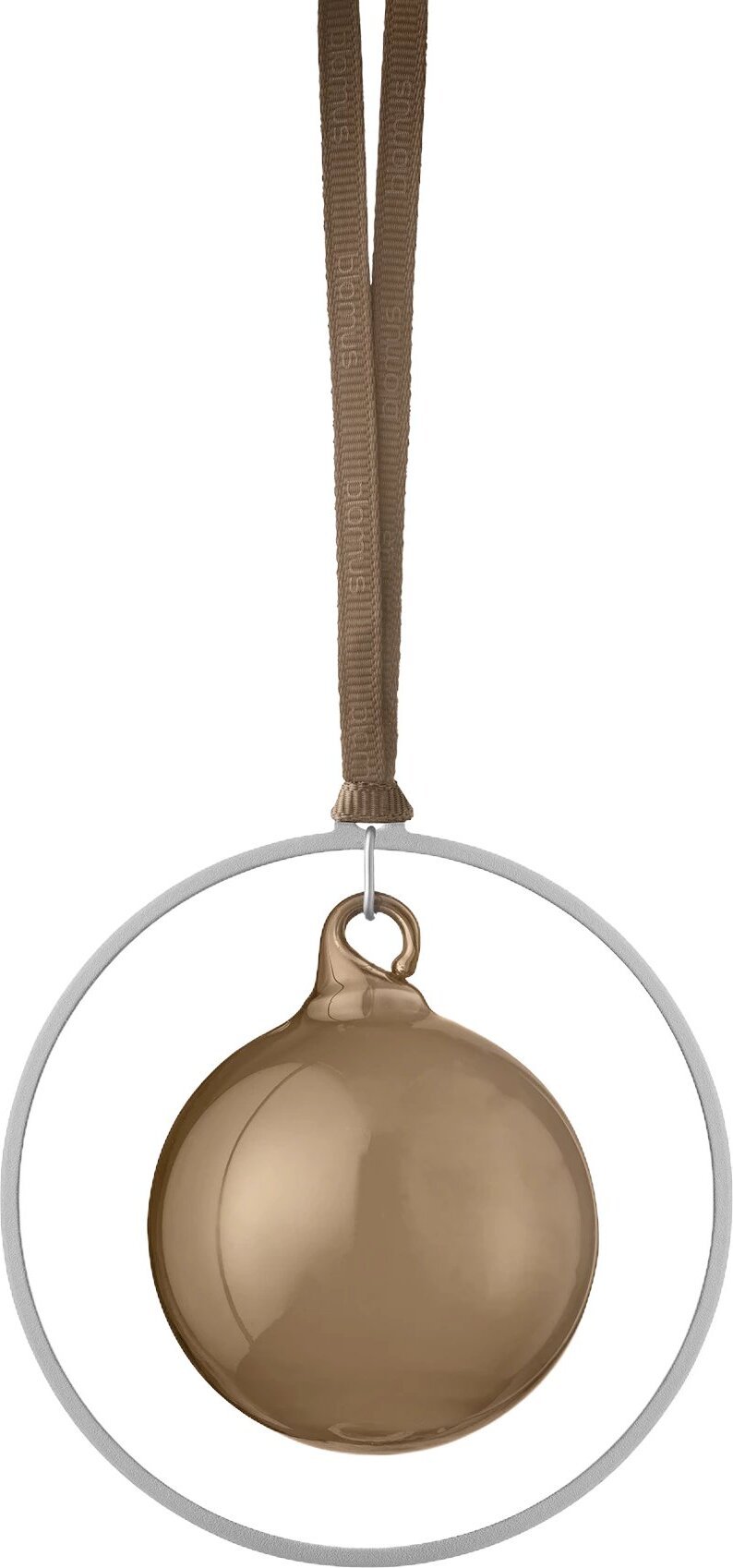 Bombki Kitai w obręczy kawowe 4 szt.