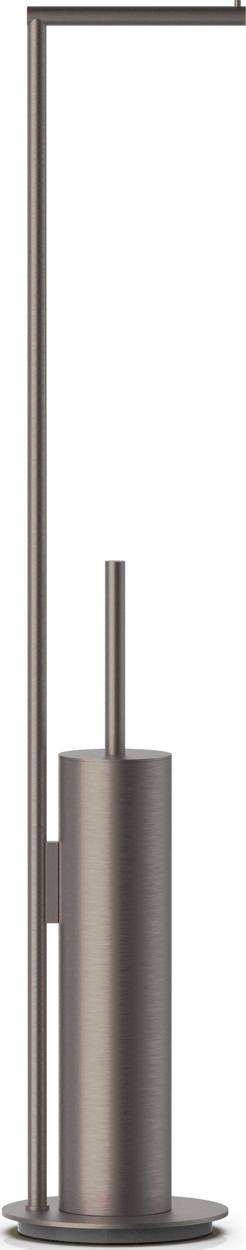 Stojak na papier toaletowy oraz szczotka do WC Mikado ciemny metal mat z powłoką PVD