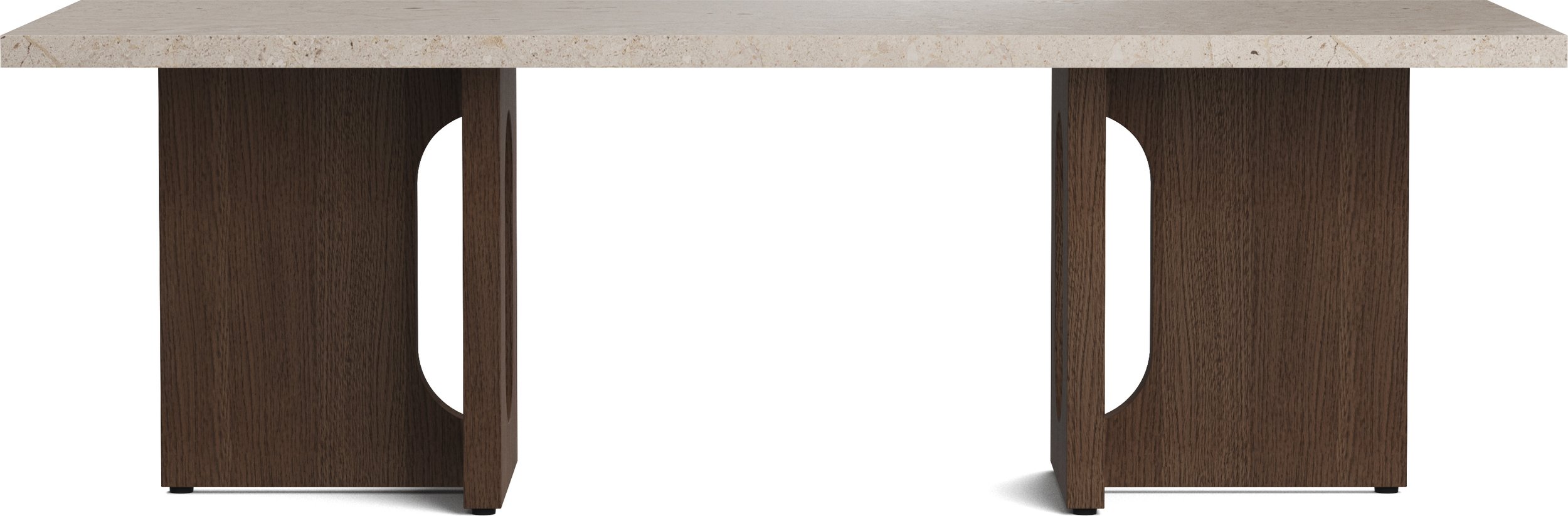 Stolik kawowy Androgyne Kunis Breccia 120 cm ciemny dąb z kamiennym blatem