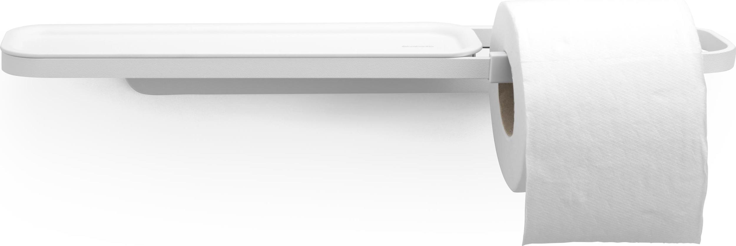 Uchwyt na papier toaletowy MindSet biały z półką
