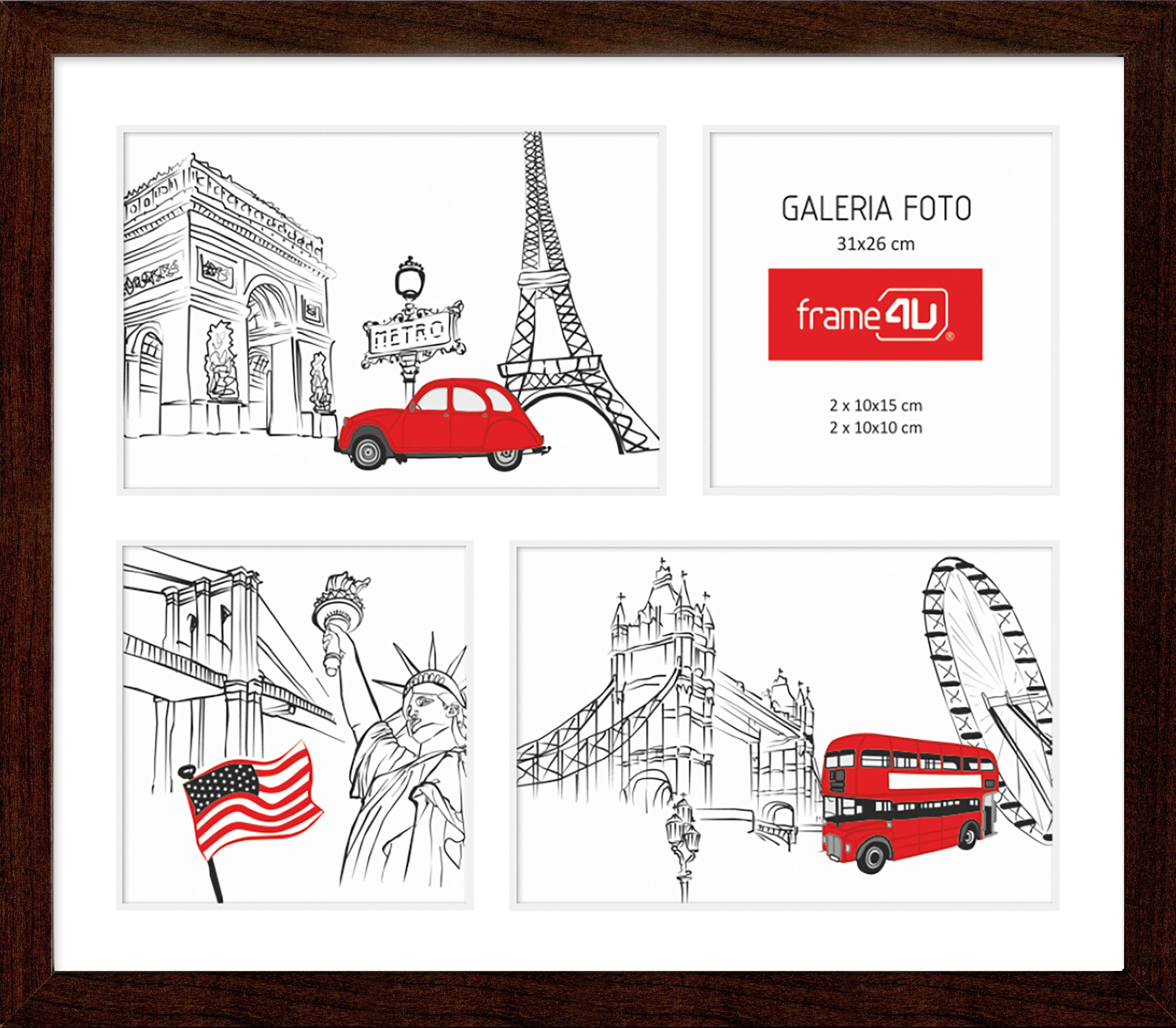 Ramka na zdjęcia Japan 26 x 31 cm ciemnobrązowa