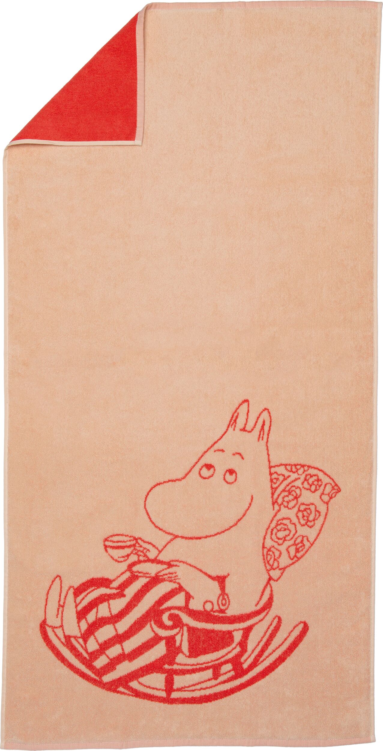 Ręcznik Arabia Finland Muminki Mama Muminka 70 x 140 cm brzoskwiniowy