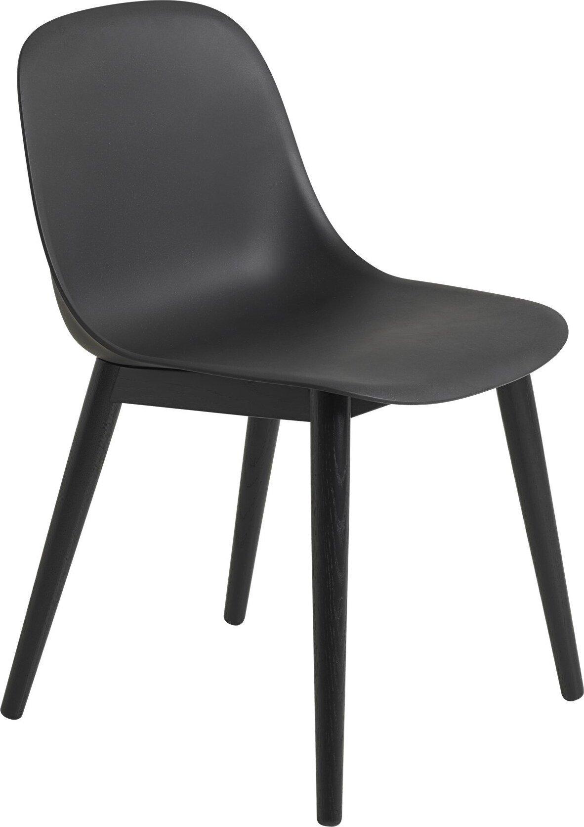 Krzesło Fiber czarne na drewnianych nogach