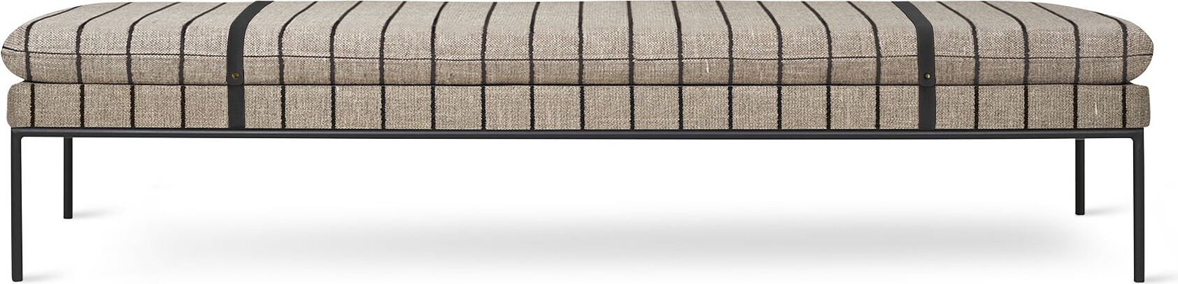 Leżanka Turn w paski beżowo-czarna