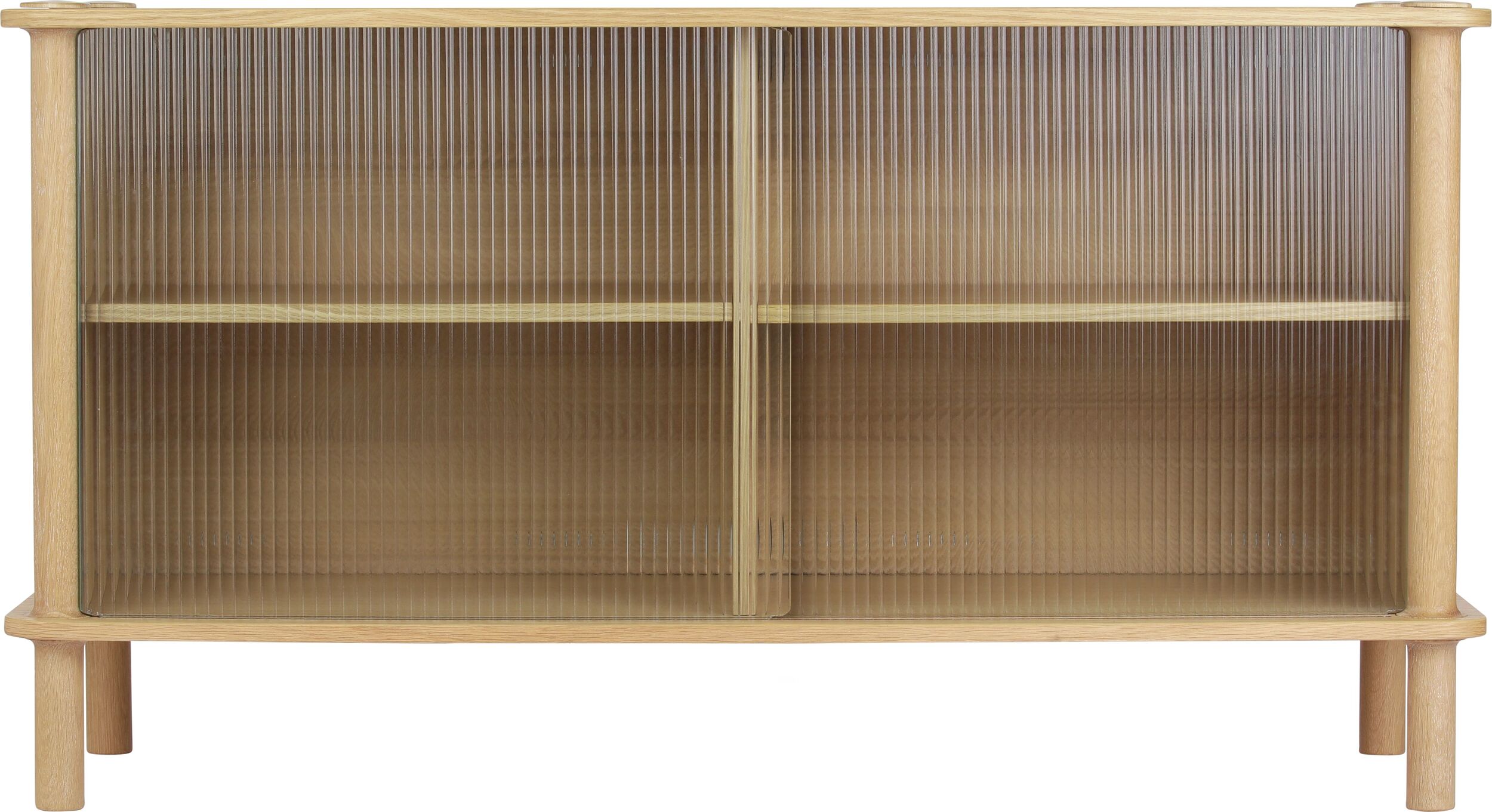 Komoda Italic 135 cm dąb ze szklanymi drzwiami