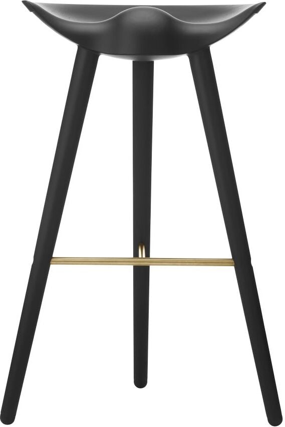 Stołek barowy ML 42 czarny buk z mosiężnym łączeniem