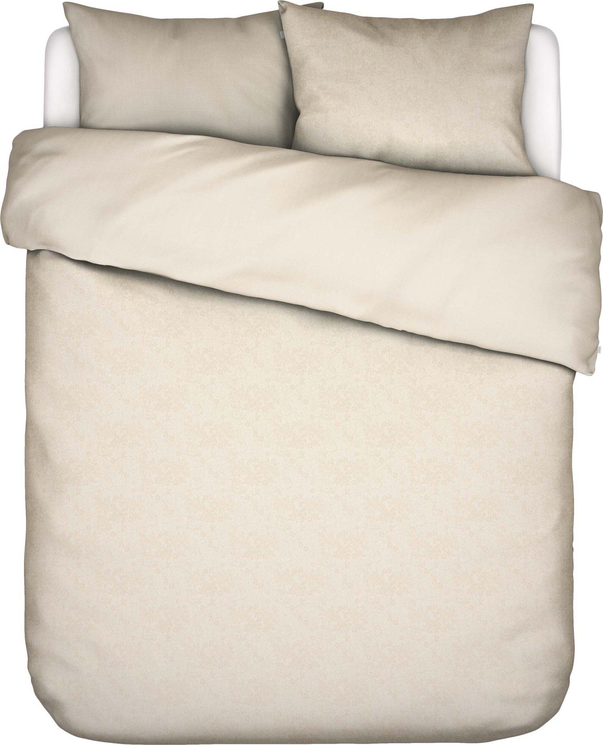 Pościel Felipa 200 x 200 cm kremowa z 2 poszewkami na poduszki 80 x 80 cm zapięcie suwak