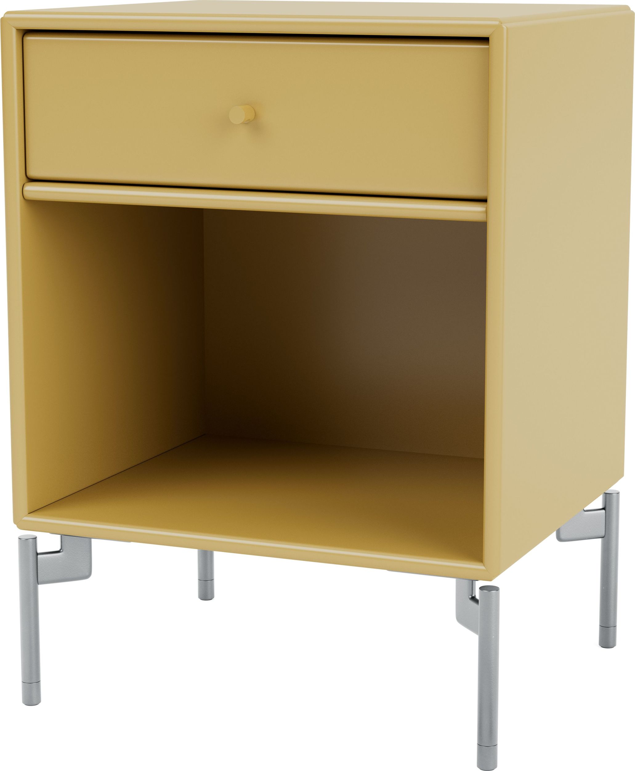 Szafka nocna Dream musztardowa na chromowanych nogach
