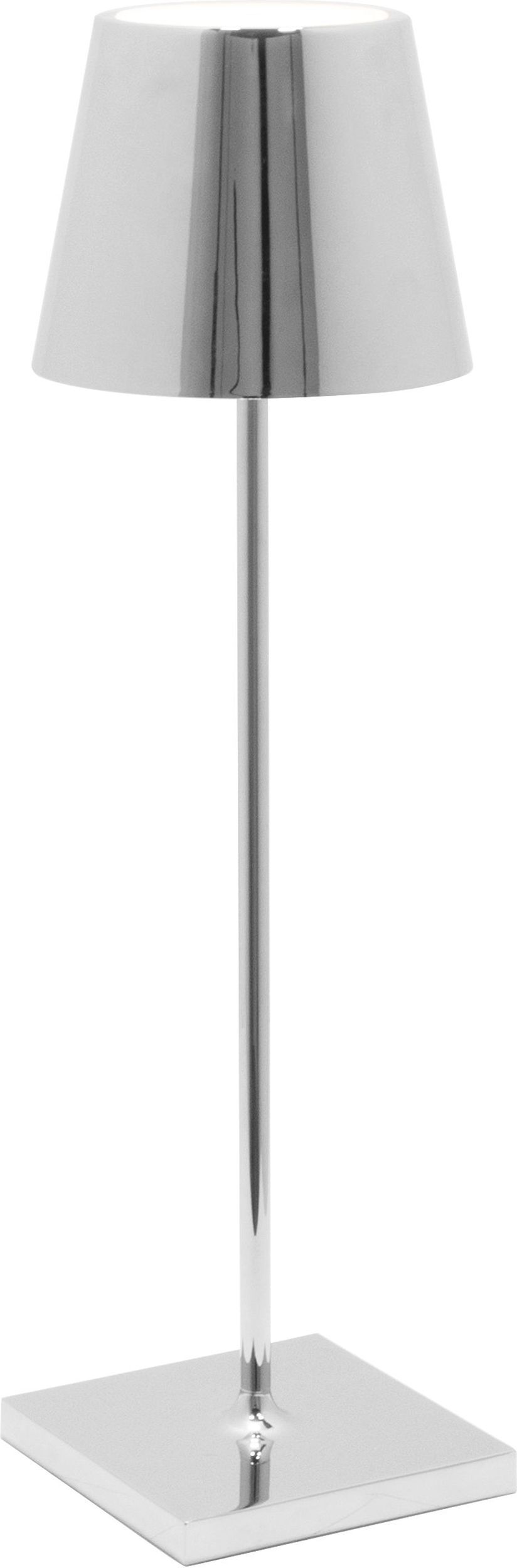 Lampa stołowa Poldina 38 cm metaliczna srebrna