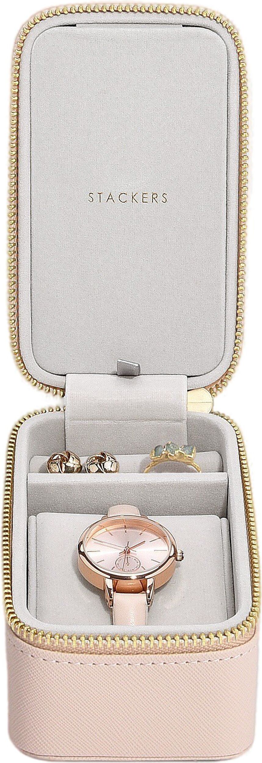 Pudełko podróżne na biżuterię i zegarek Stackers różowe