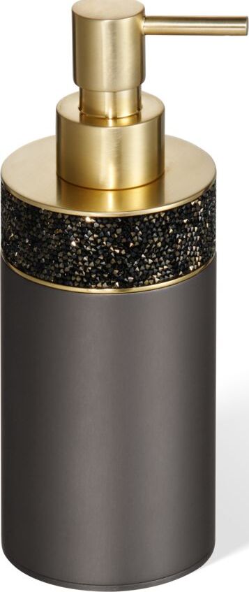 Dozownik do mydła Rocks ciemny metal mat-złoty