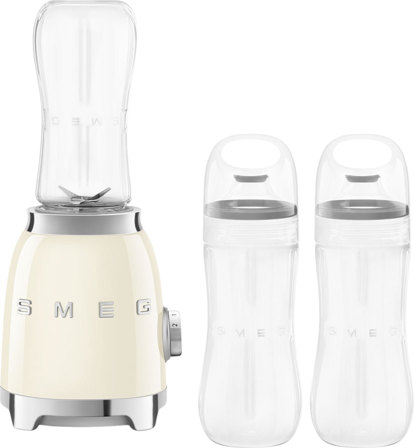 Blender Sport 50's Style kremowy z 2 butelkami