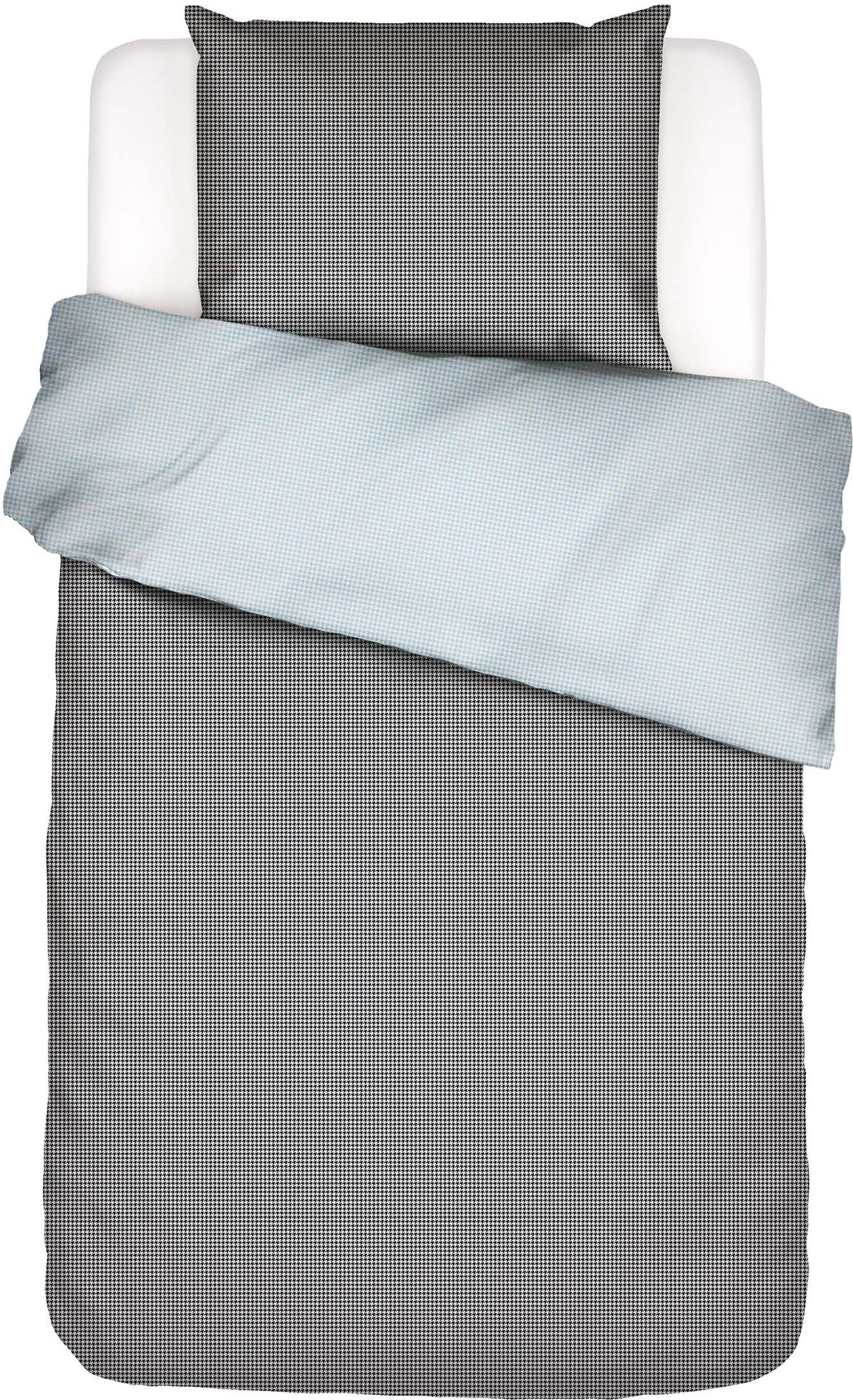 Pościel Pied de Cool 140 x 220 cm czarna z poszewką na poduszkę 60 x 70 cm zapięcie flap