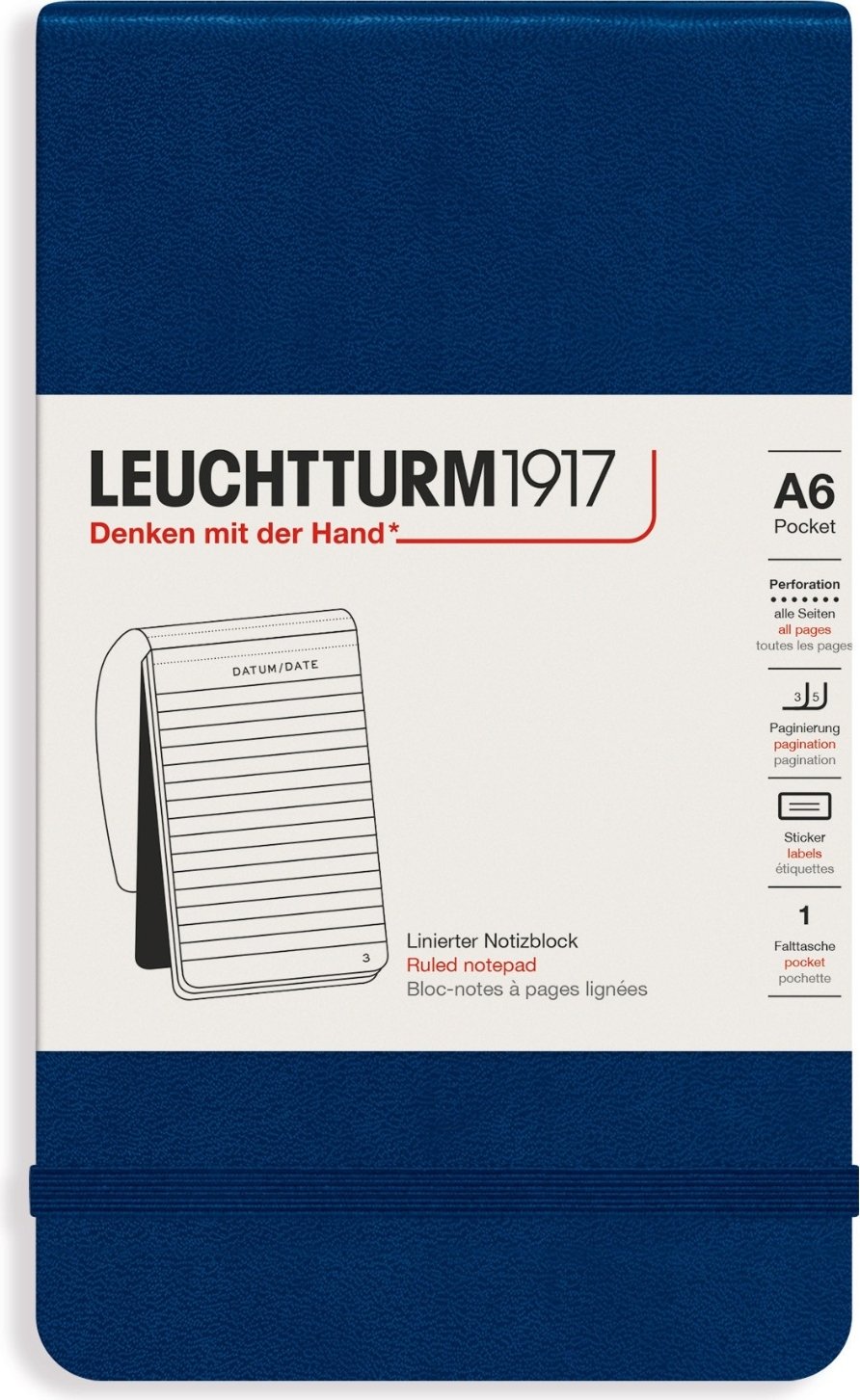 Notes w linię w twardej oprawie Leuchtturm 1917 A6 184 strony granatowy 80 g/m²