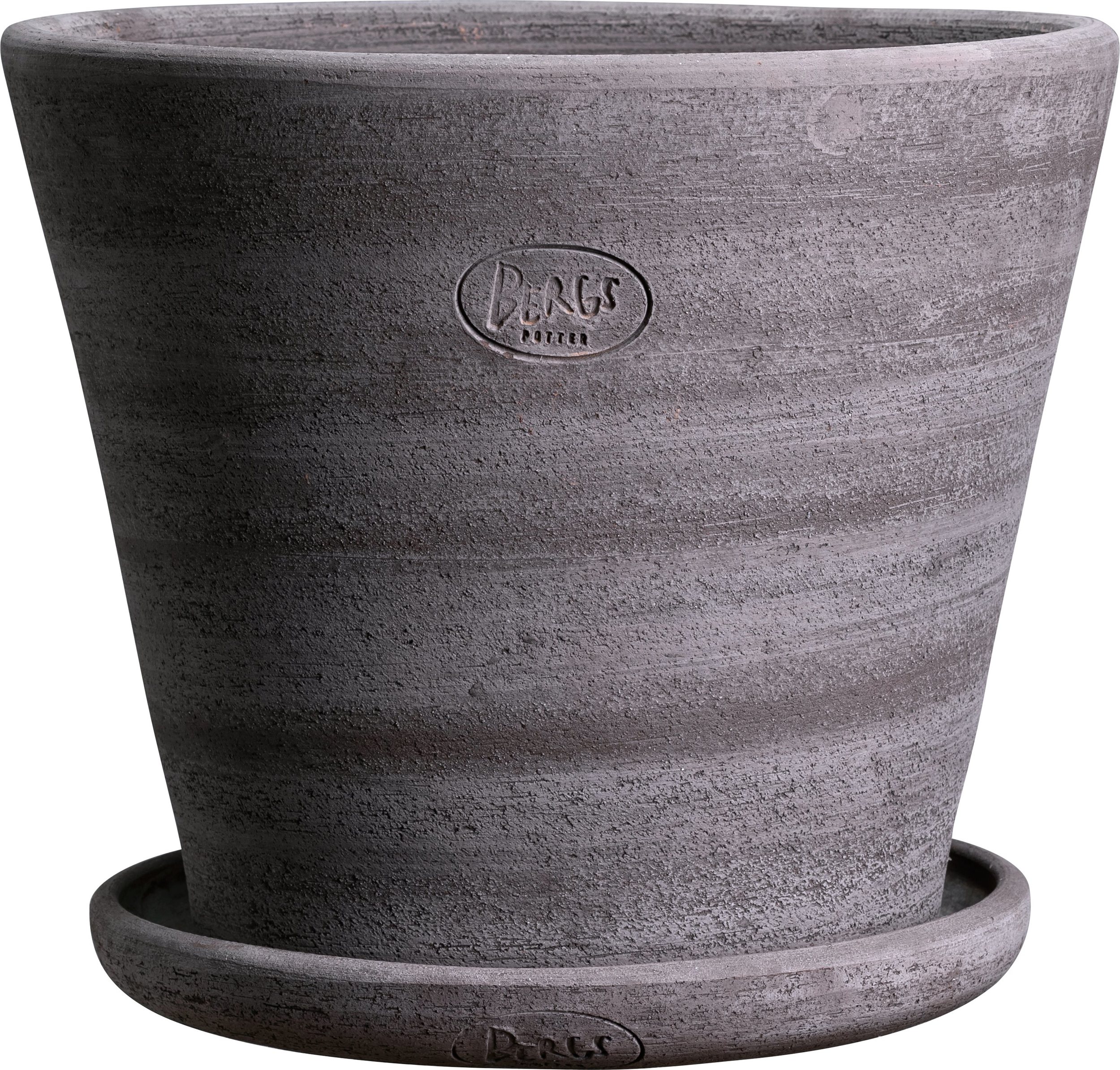 Doniczka Julie Rustic 35 cm szara z podstawką