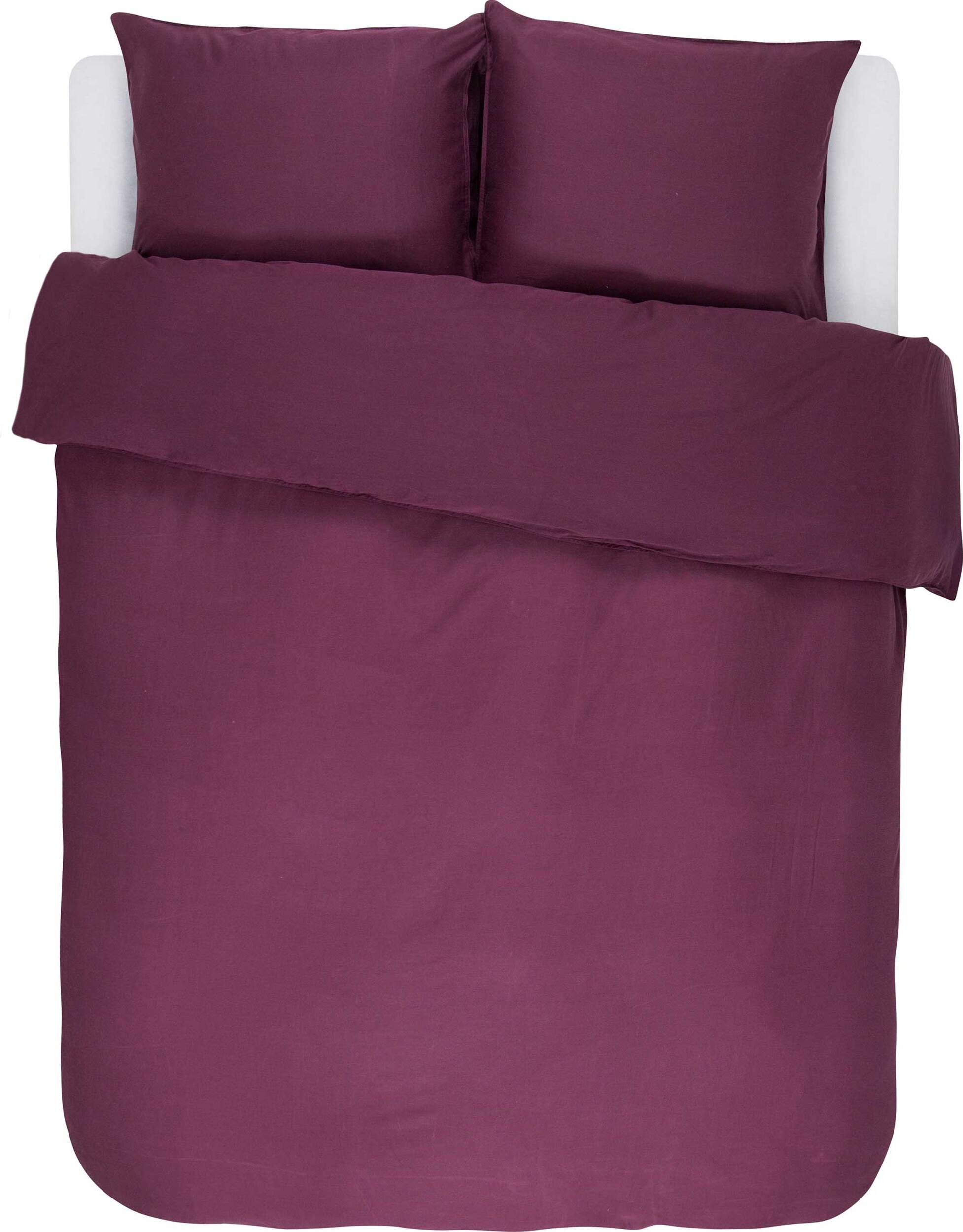 Pościel Minte 200 x 200 cm burgund z poszewką na poduszkę 80 x 80 cm zapięcie suwak
