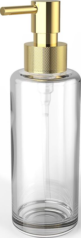 Dozownik do mydła Porter transparentny z pompką złotą