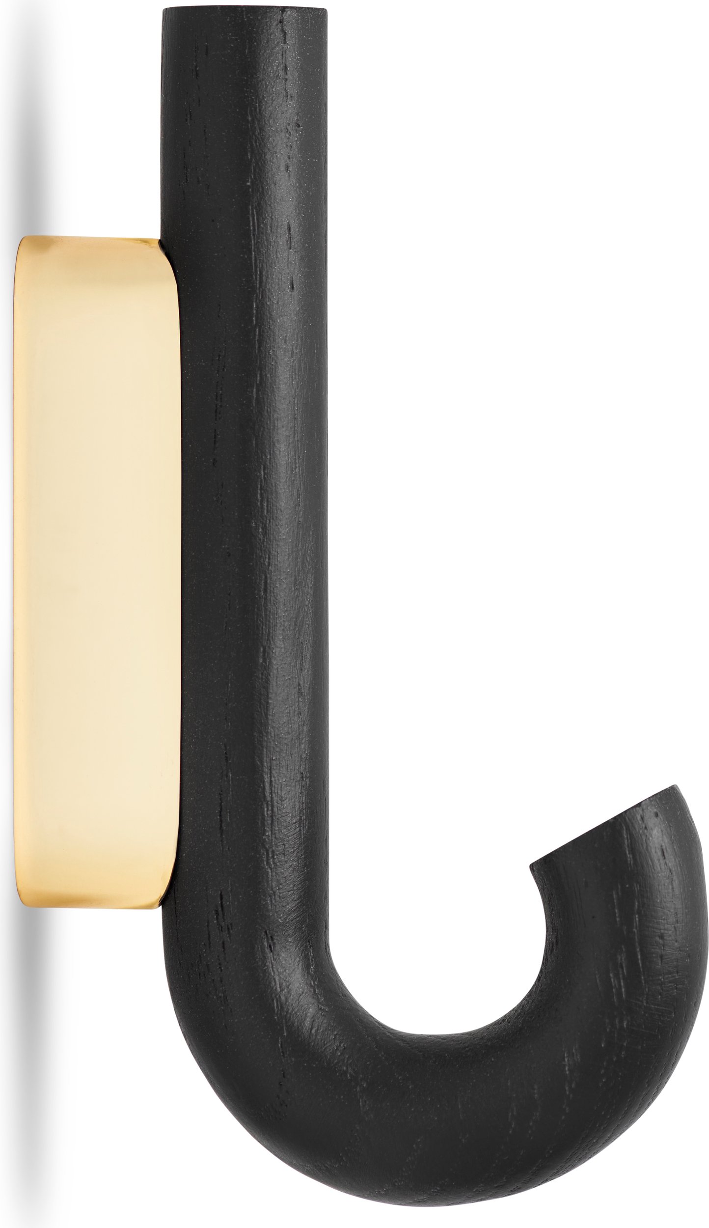 Haczyk ścienny Gejst 13,3 cm mosiądz czarny dąb