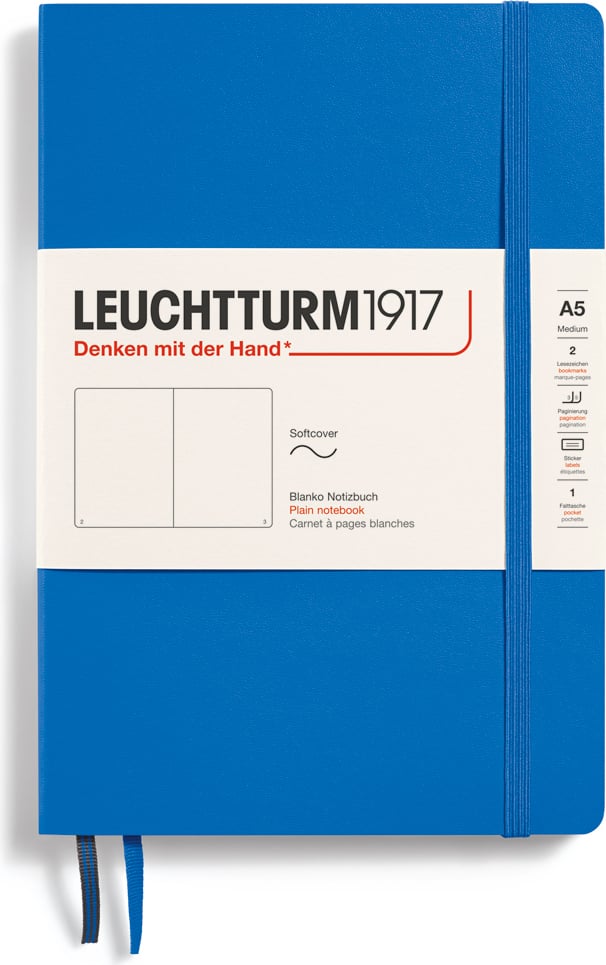 Notes gładki w miękkiej oprawie Leuchtturm 1917 A5 123 strony niebieski 80 g/m²