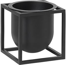 Osłonka na doniczkę Kubus 10 cm czarna na stojaku