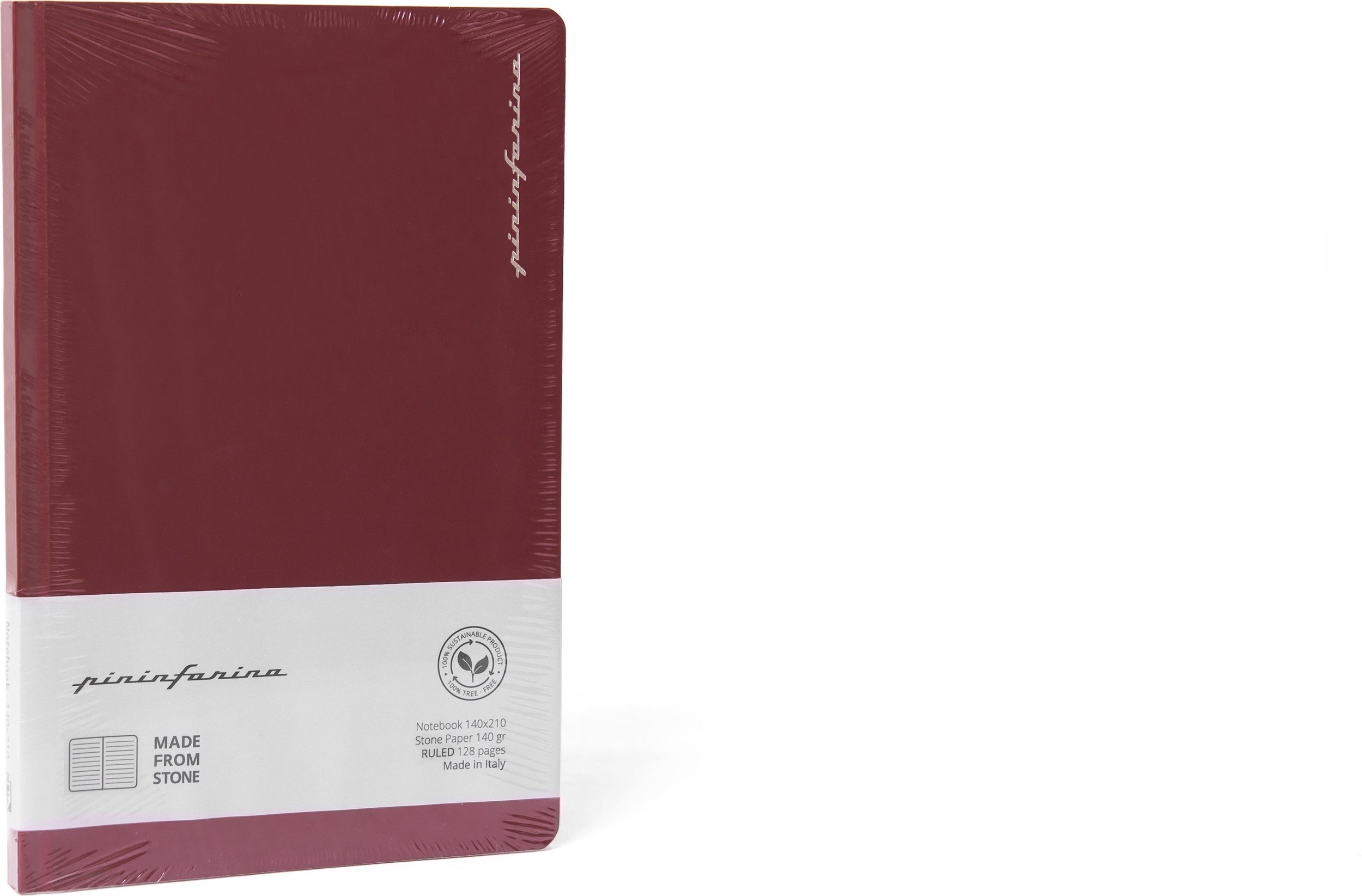 Notes z kamiennego papieru wodoodporny Pininfarina w linię A5 128 stron czerwony