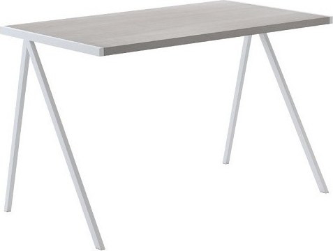 Biurko elg dębowy bielony blat śnieżnobiała rama