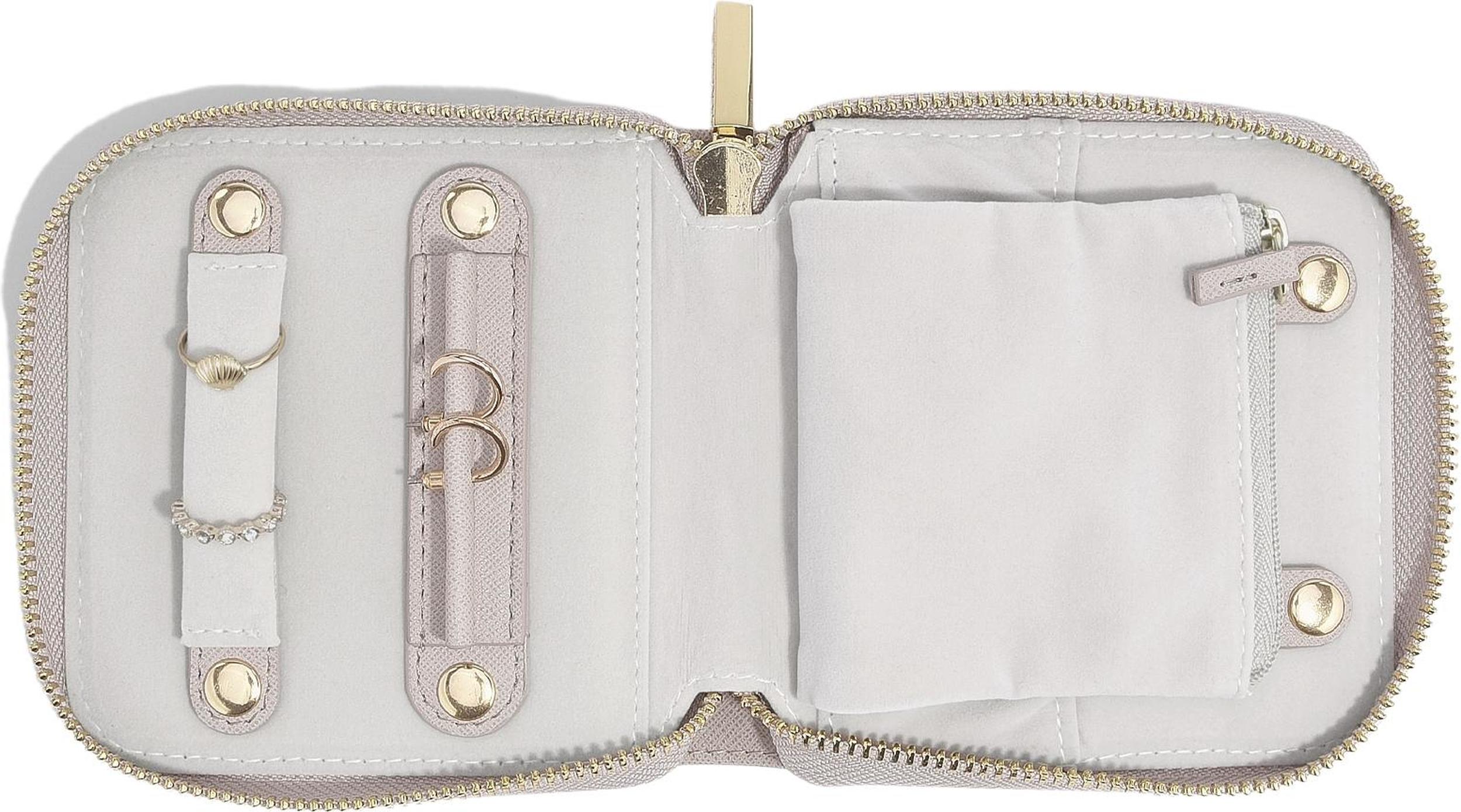 Pudełko podróżne na biżuterię z miejscem na pierścionki Stackers małe taupe