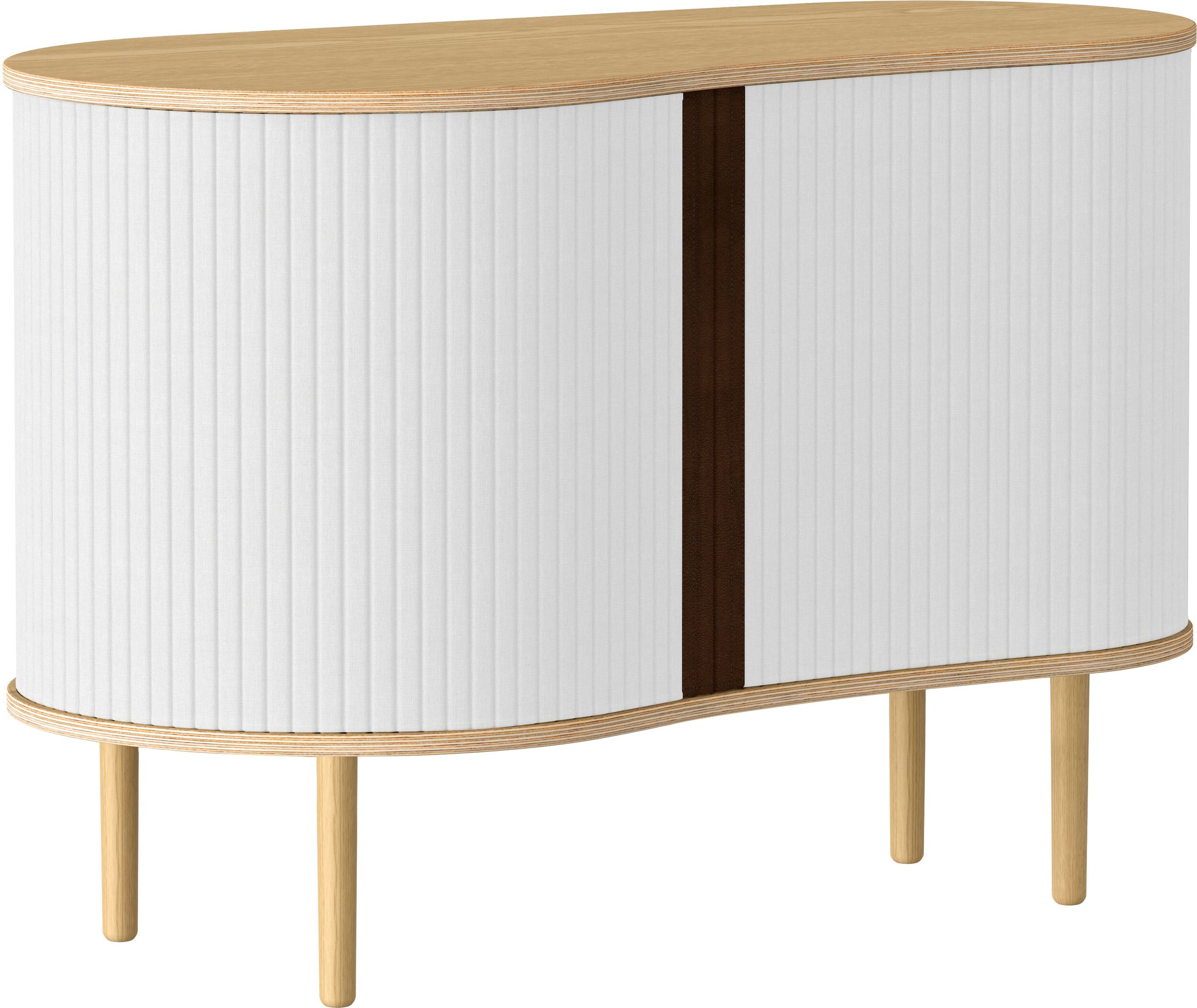 Szafka Audacious 100 cm jasnoszara na dębowych nogach