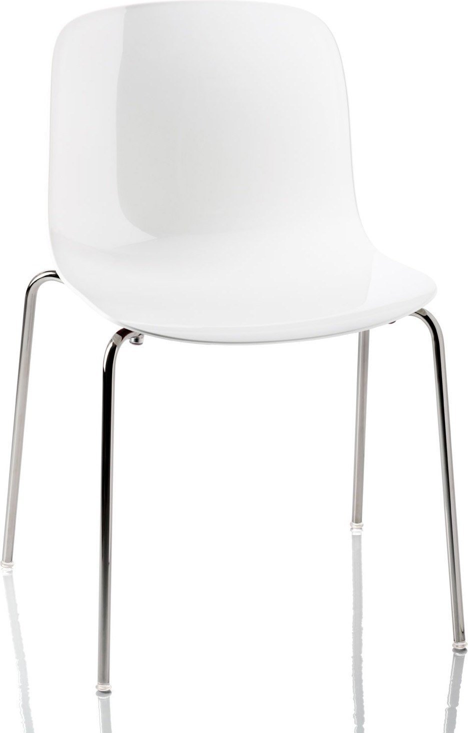 Krzesło Troy Polipropylen chromowana rama białe siedzisko
