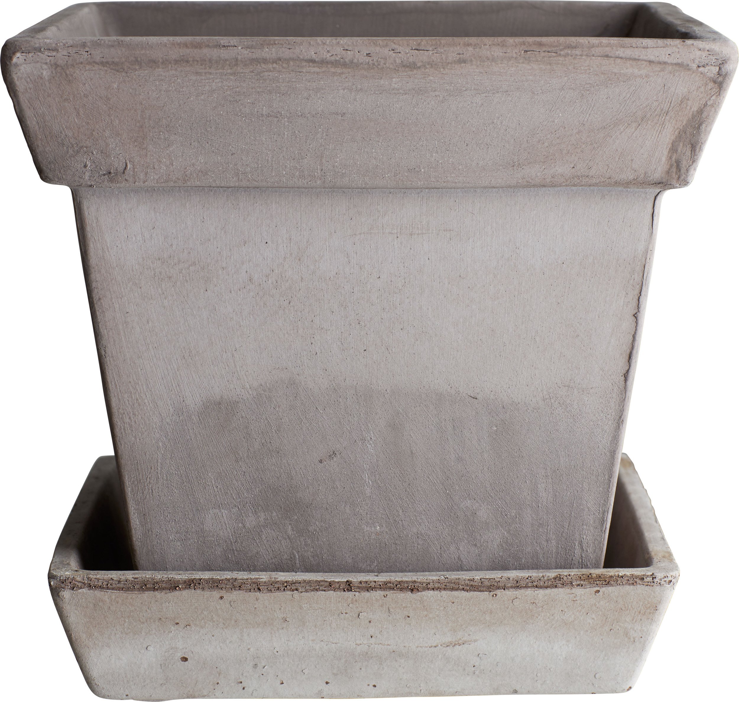 Doniczka Gaia 25 cm szara z podstawką