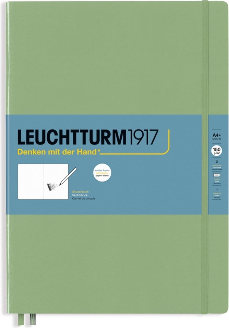 Szkicownik w twardej oprawie Leuchtturm 1917 A4+ 112 stron szałwiowa zieleń 150 g/m²