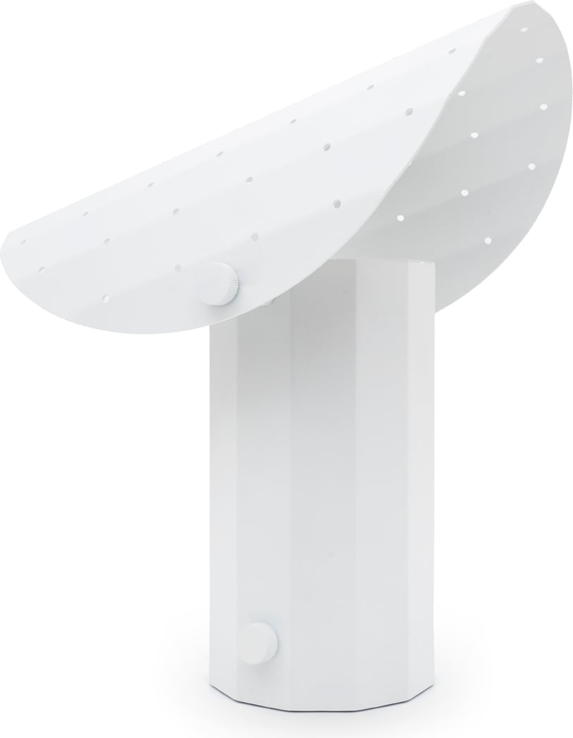 Lampa stołowa z perforowanym daszkiem Apolin 30 cm biała