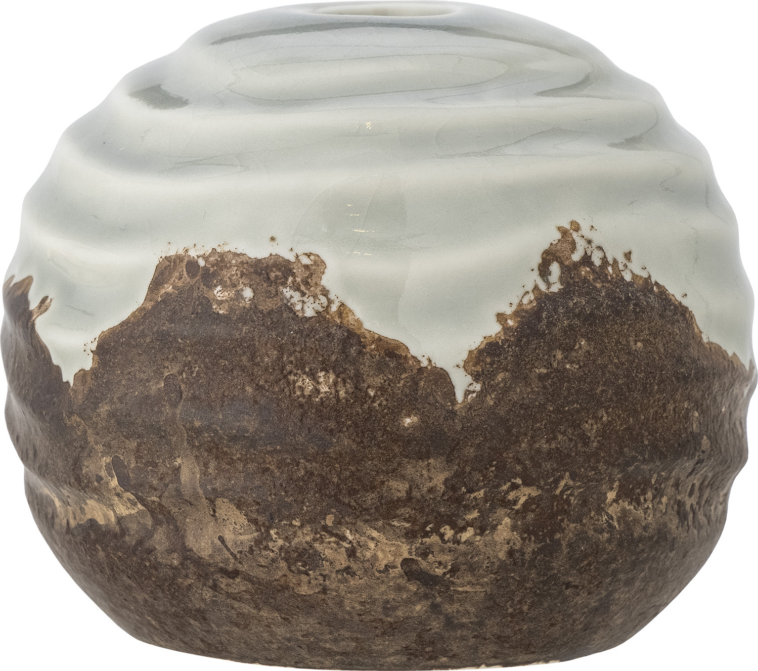 Świecznik Paula zielono-brązowy