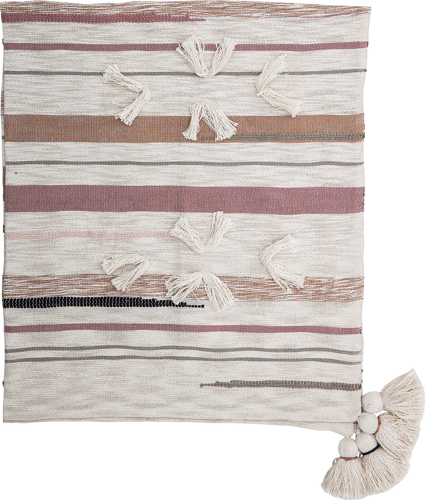 Narzuta Bloomingville bawełniana z frędzlami