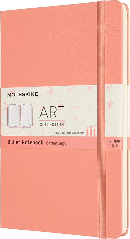 Notes w kropki Moleskine Art Bullet L koralowy twarda oprawa