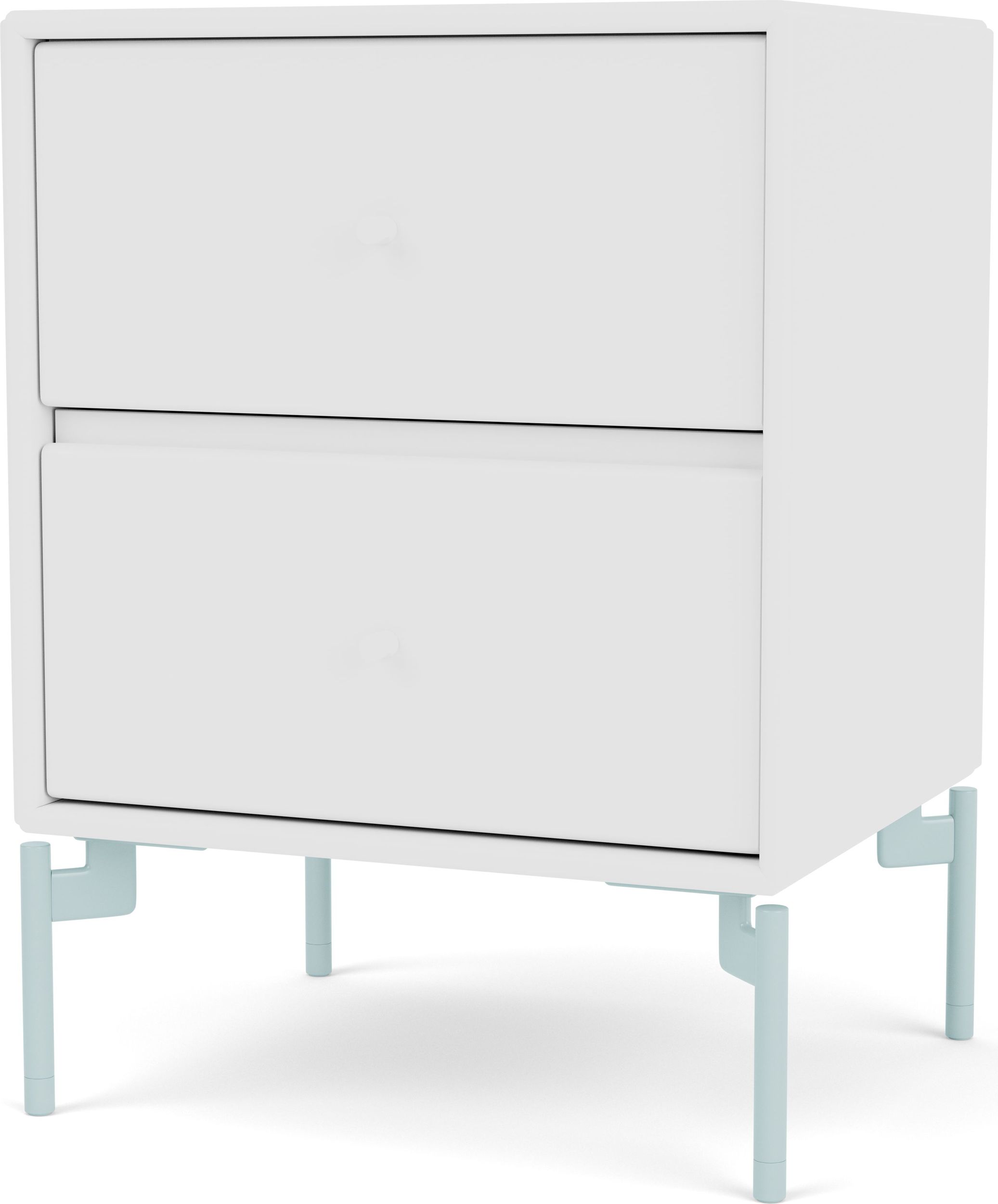 Szafka nocna Drift biała na jasnobłękitnych nogach