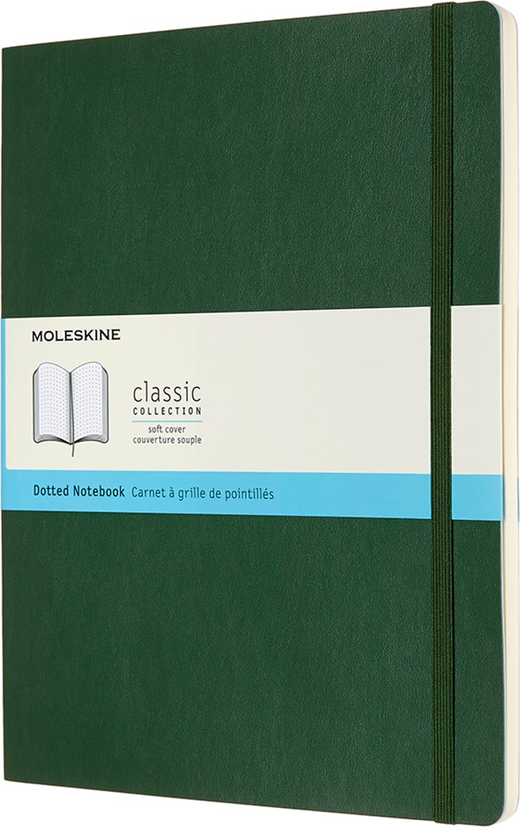 Notes w kropki Moleskine Classic XL 192 strony zieleń leśna miękka oprawa