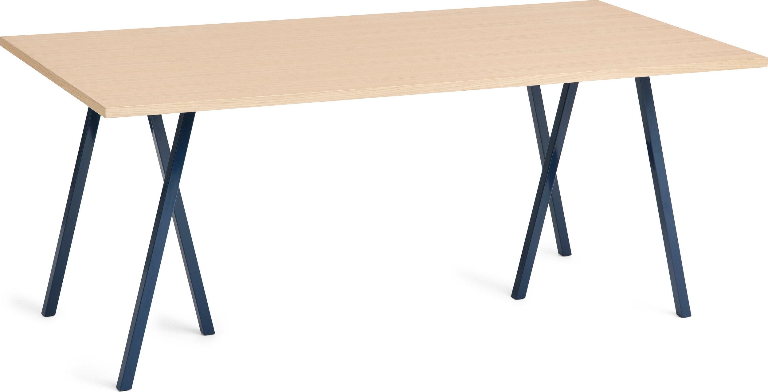 Stół Loop Stand 180 cm wzmocniony blat dąb lakierowany nogi granatowe