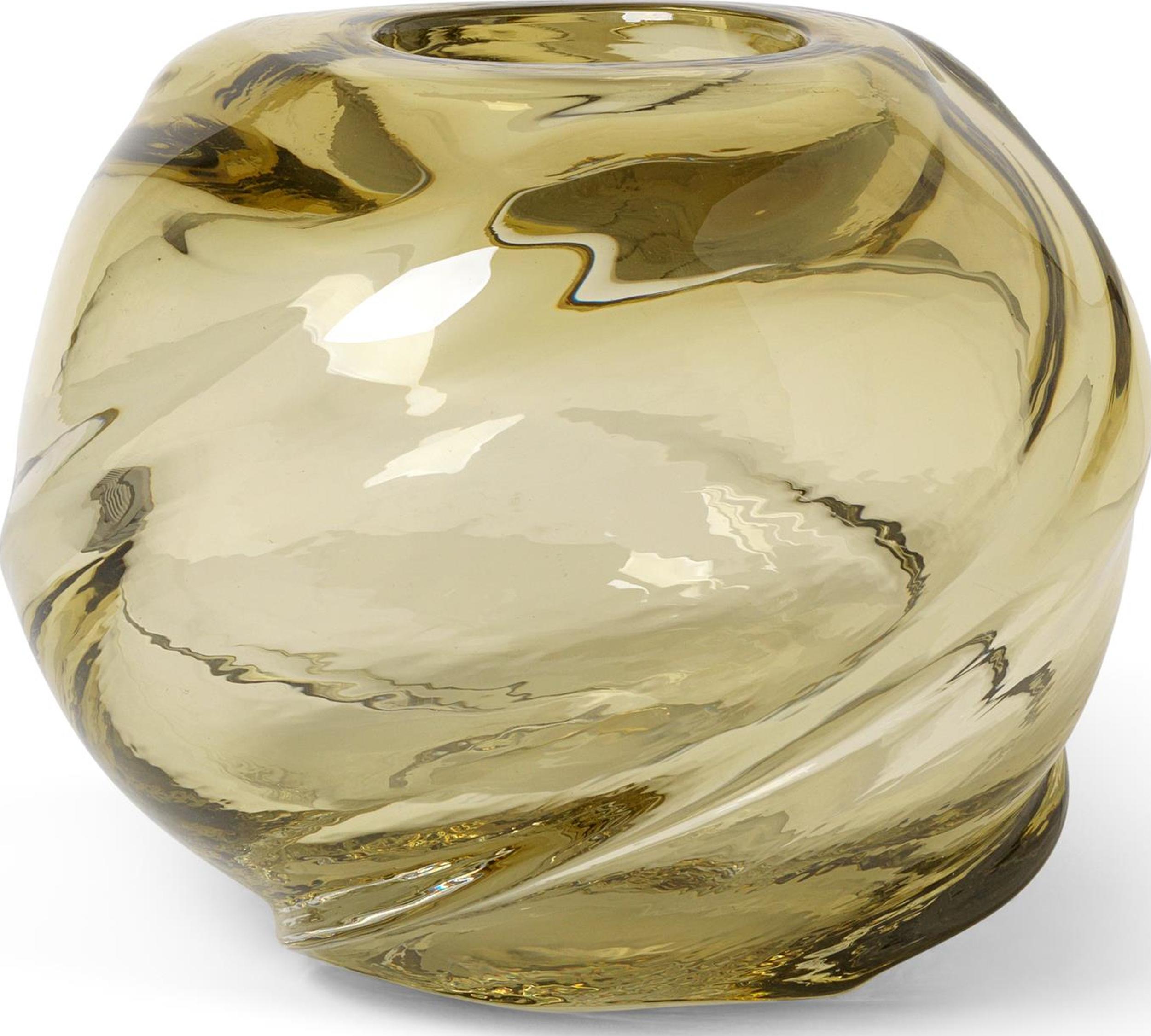 Wazon Water Swirl okrągły jasnożółty