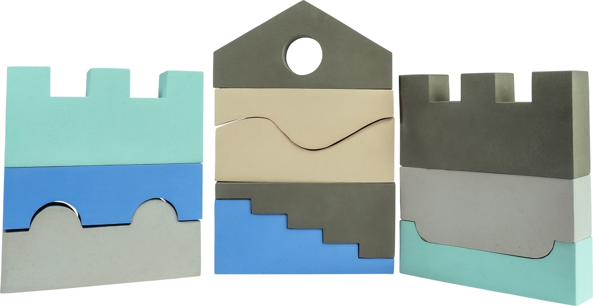 Klocki Puzzle Blocks kolory nieba 11 el.