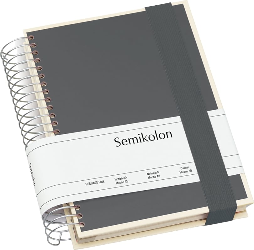 Notes Die Kante Mucho spirala A5 ciemnoszary 3 w 1