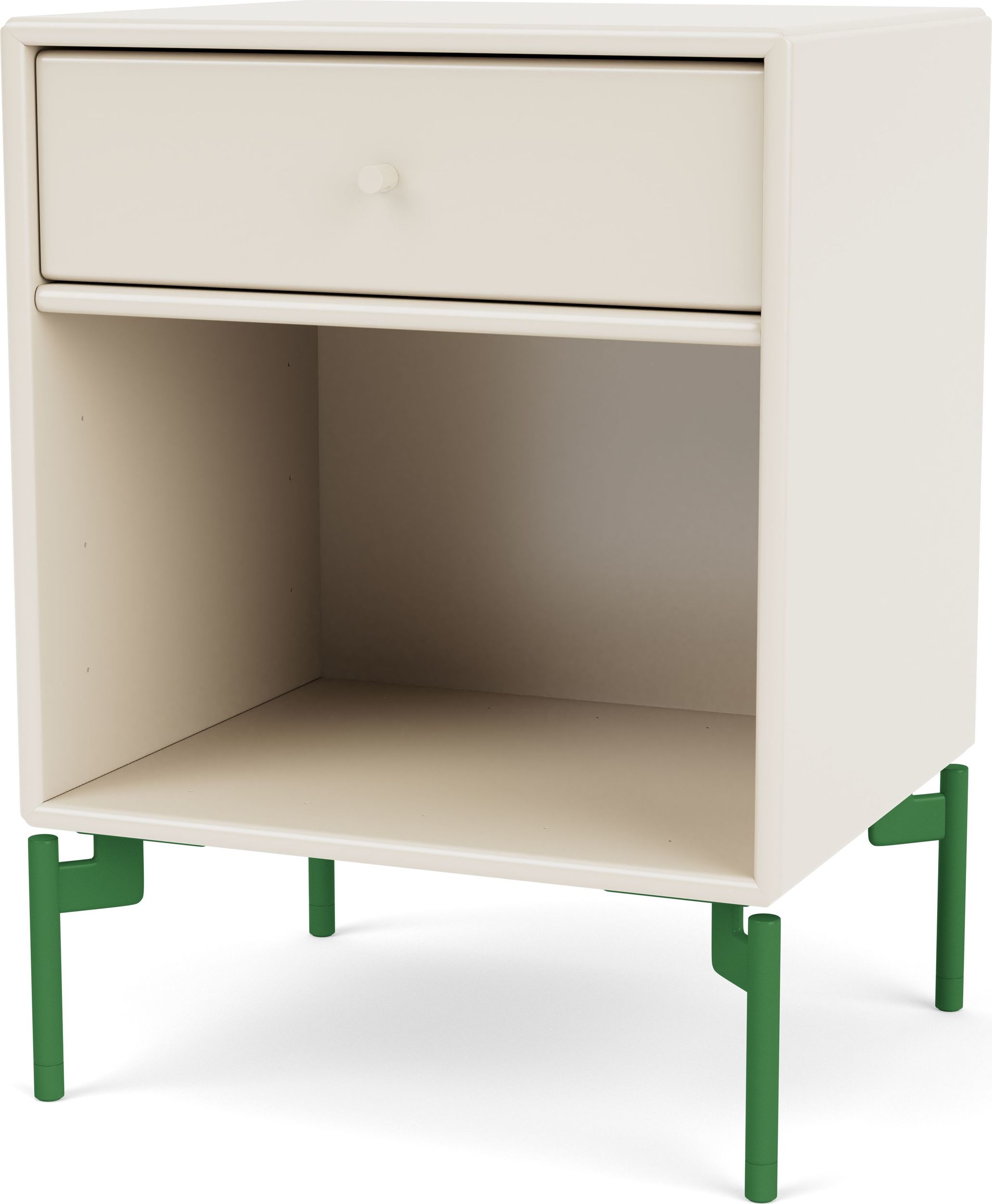 Szafka nocna Dream jasnobeżowa na zielonych nogach