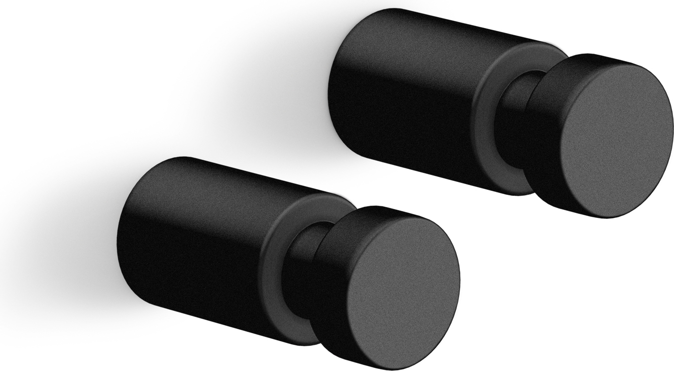 Wieszak Aivo 1,9 cm czarny 2 szt. stal malowana proszkowo