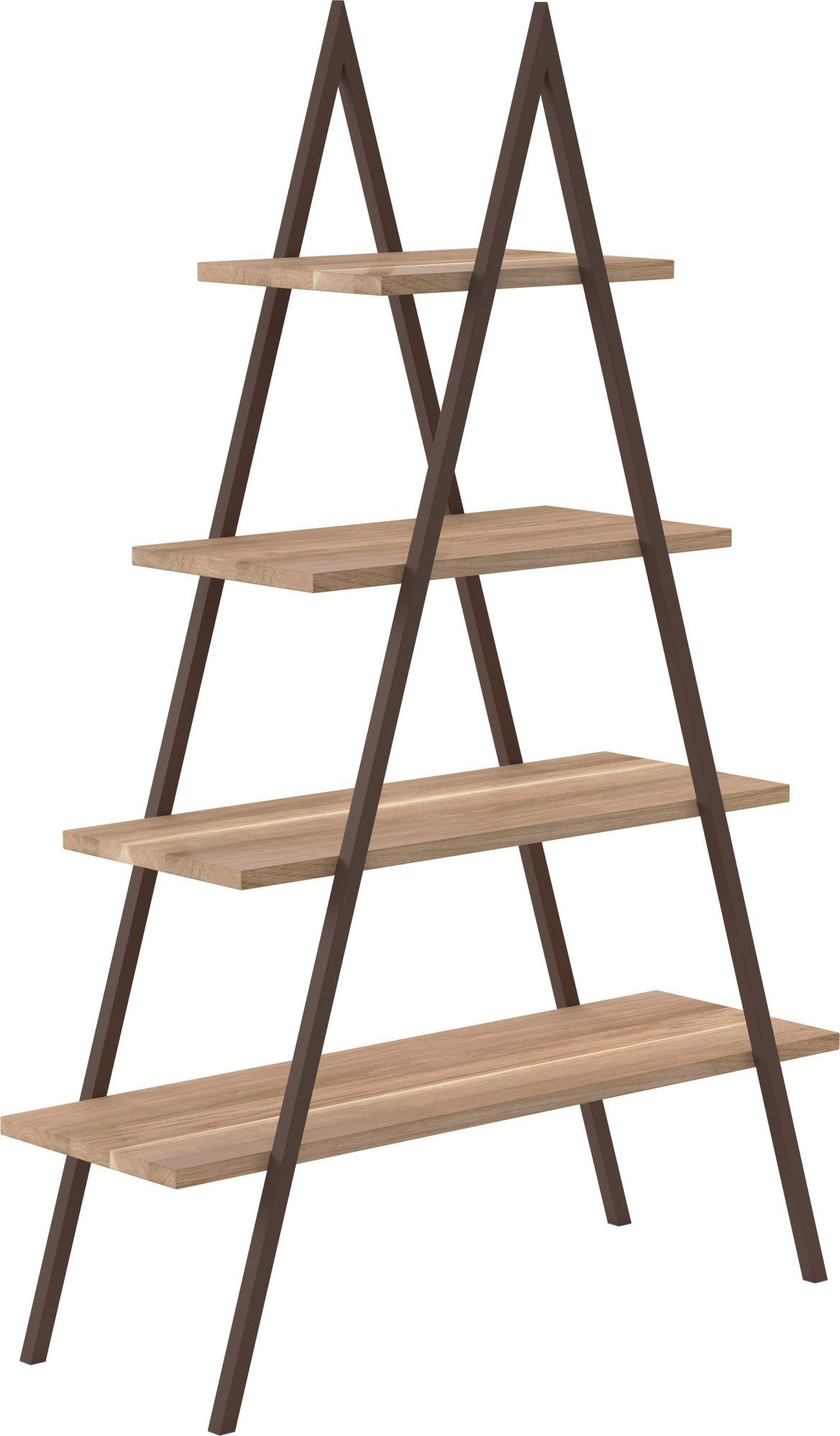 Regał bakke dębowe półki sepia rama